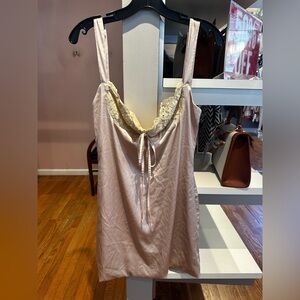 Elegant Pink Lace-Trimmed Mini Dress